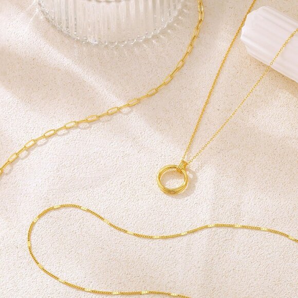 Christmas gift gold Style 13 plated layered necklaces women dainty choker set - Picture 6 of 7